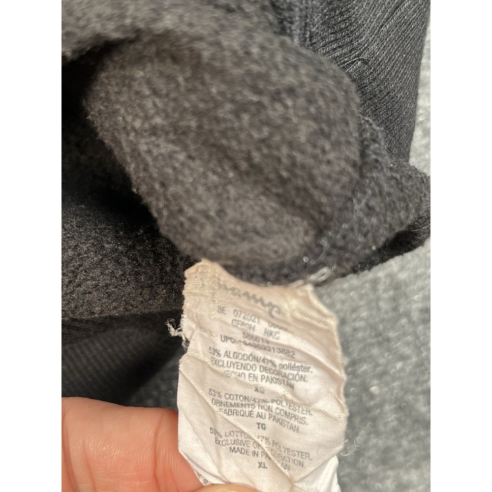 Champion Hoodie Sweatshirt XLDrawstring Black kangaroo pouch Sleeve Graphics Y2k - Picture 5 of 9